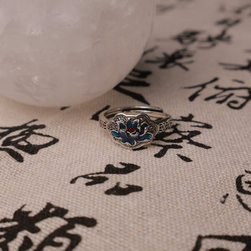 Blue Lotus Enamel Taoist Ring · Luminous Barrier · Alchemy of Opposites