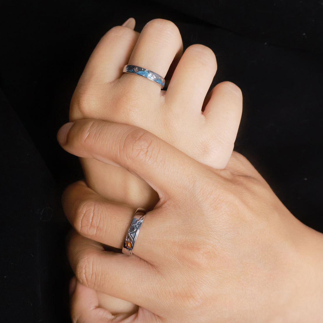 Taoist Mountain-Sea Couple Rings · Summit & Abyss · Yin-Yang Qi Union