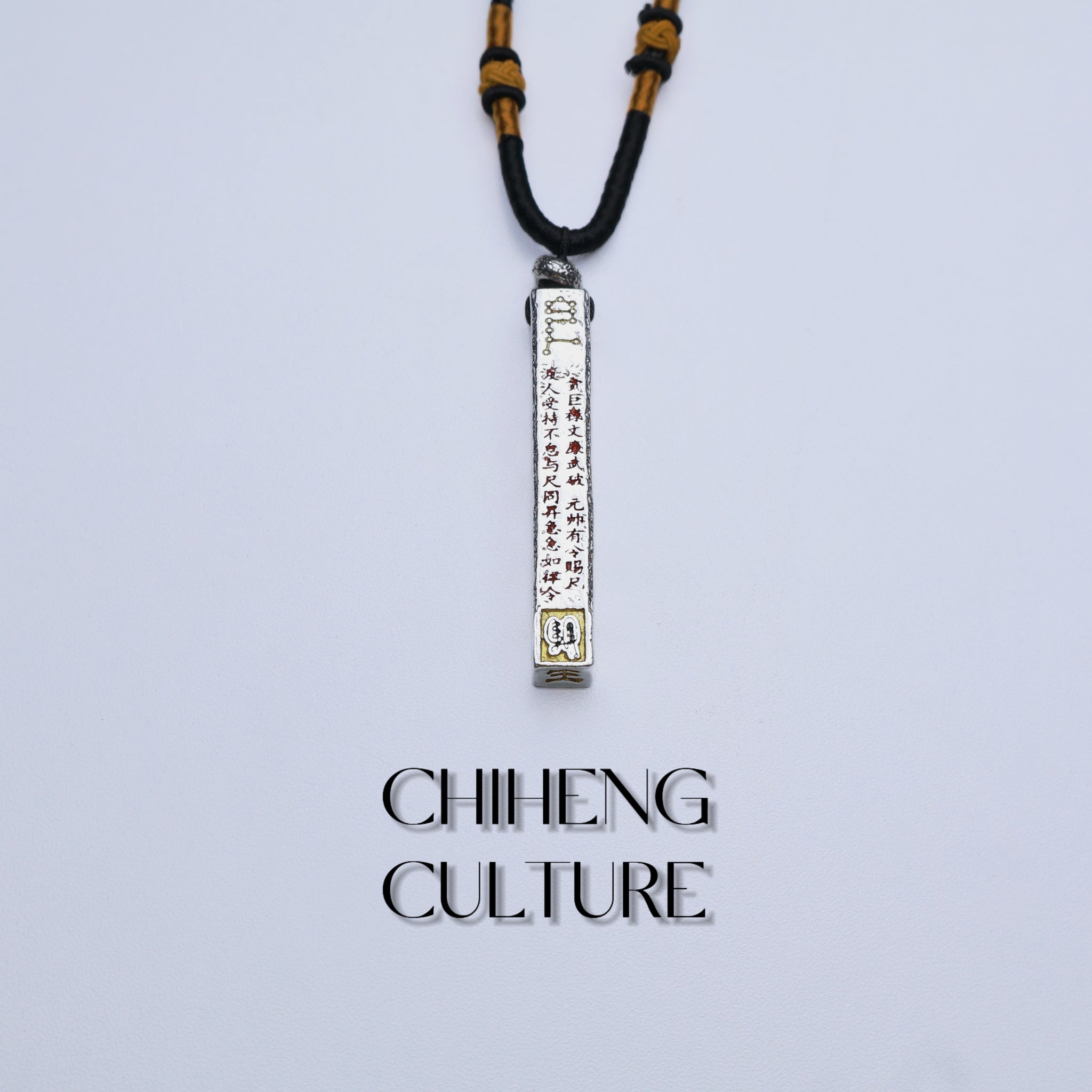 Taoist - Style Celestial Canopy Ruler Pure Silver Taoist Pendant Necklace